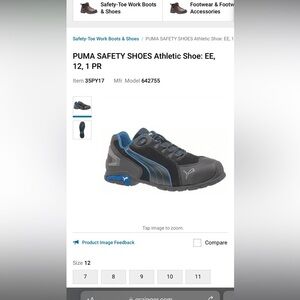 Men’s 12 Wide Puma safety athletic shoes